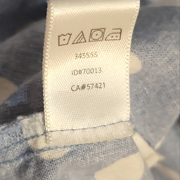 NWOT LOFT Blue & White Dot Cotton Button Up Shirt - Picture 9 of 10